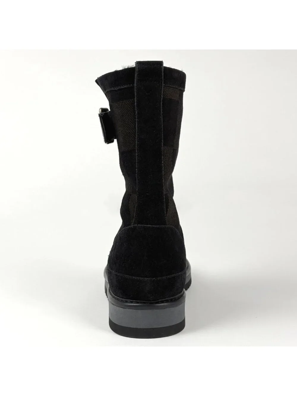 Louis Vuitton Cozy Line Shearling Boots Shoes Damier Black Brown